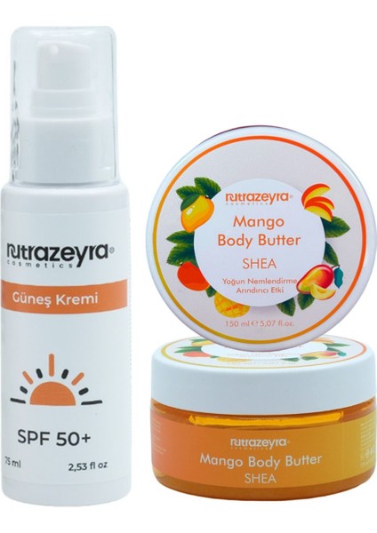 Leke Karşıtı Yüksek Korumalı 50 Spf Güneş Kremi ve Yoğun Nemlendirici Arındırıcı Vücut Peeling