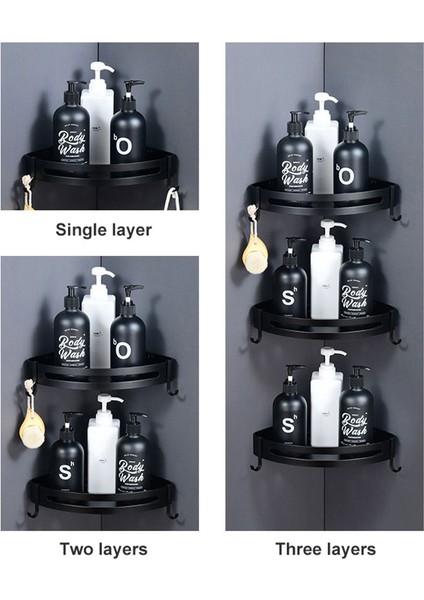 Siyah X2 Stili Köşe Rafı Banyo Depolama Rafları Alüminyum Tuvalet Üçgen Havlu Depolama Duvar Delme Duş Raf Banyo Aksesuarları (Yurt Dışından) fırsatları