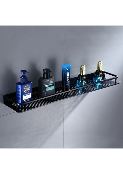 50CM-1 Tarzı Banyo Rafı Siyah Alüminyum Duvara Monte Kare Şampuan Rafı Kozmetik Raflar Mutfak Fileli Raf Depolama Rafı Organizer Raf (Yurt Dışından) indirimleri