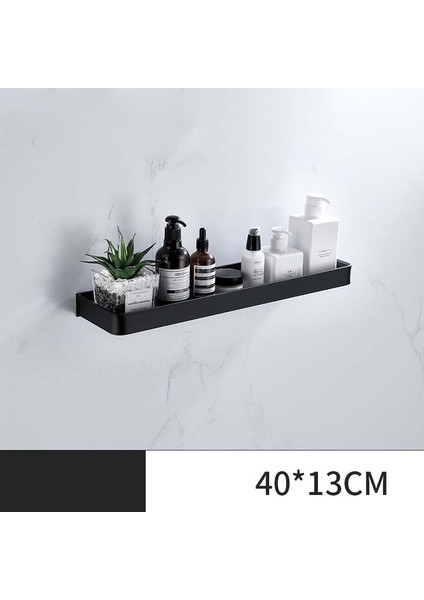 A62517-1 Stili Ula Siyah Banyo Rafı cm Mutfak Duvar Rafı Metal Duş Tutucu Depolama Rafı Havlu Askısı Bornoz Kanca Banyo Aksesuarları (Yurt Dışından)