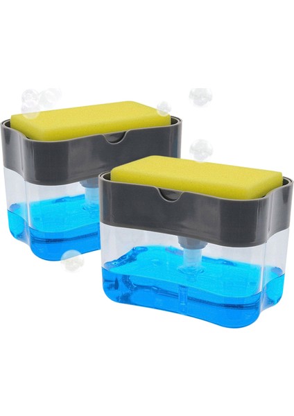 Gri Stil Süngerli El Pompalı Sabunluk Temizlik Sıvısı Konteyneri El Pompası Sabun Düzenleyici Mutfak Aracı (Yurt Dışından) indirimleri