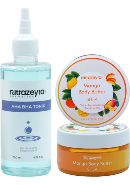 Aleo Vera Özlü Temizleyi Sıkılaştırıcı Tonik 200 ml ve Yoğun Nemlendirici Vücut Peelingi 150 ml