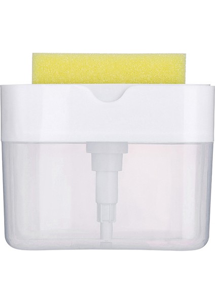 Beyaz Stil Süngerli El Pompalı Sabunluk Temizlik Sıvısı Konteyneri El Pompası Sabun Düzenleyici Mutfak Aracı (Yurt Dışından)