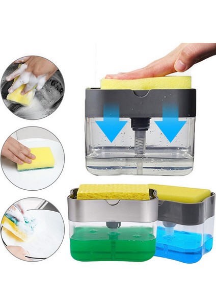 Beyaz Stil Süngerli El Pompalı Sabunluk Temizlik Sıvısı Konteyneri El Pompası Sabun Düzenleyici Mutfak Aracı (Yurt Dışından) fiyatları