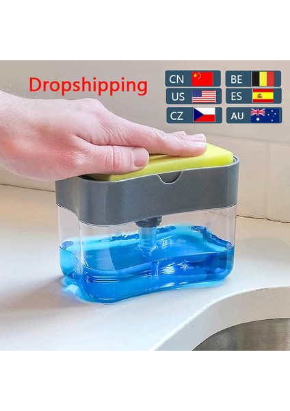 Beyaz Stil Süngerli El Pompalı Sabunluk Temizlik Sıvısı Konteyneri El Pompası Sabun Düzenleyici Mutfak Aracı (Yurt Dışından) fırsatları