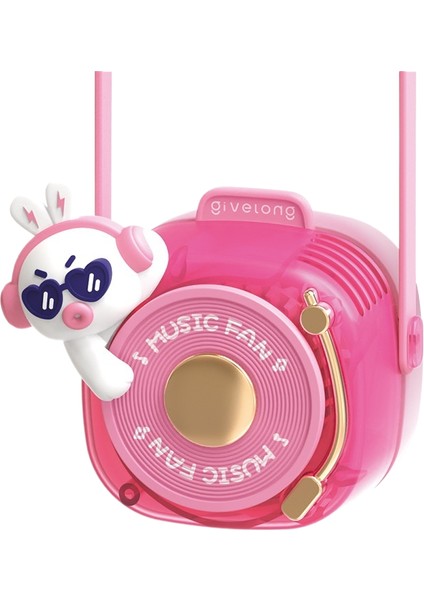 Karikatür Sevimli Evcil Hayvan Asılı Boyun Fanı Çocuk Mini USB El Tembel Taşınabilir Yapraksız Küçük Fan (Yurt Dışından)