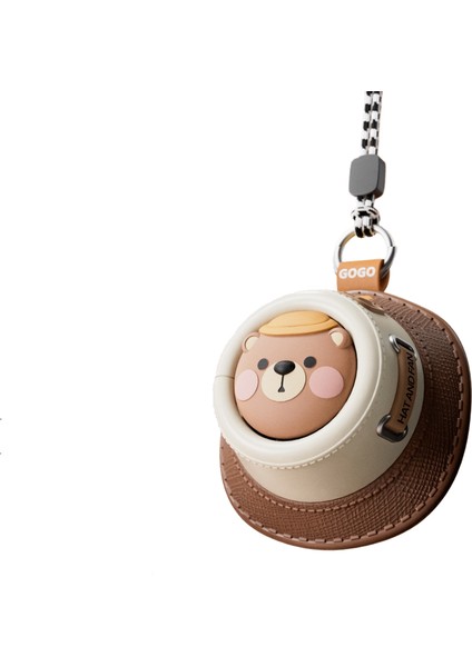 Yaratıcı Karikatür Şapka Yapraksız Yular Fan Öğrenci El Çocuk Taşınabilir USB Mini Fan (Yurt Dışından)