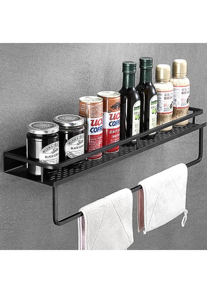 40CM-1 Tarzı Banyo Rafı Siyah Alüminyum Duvara Monte Kare Şampuan Rafı Kozmetik Raflar Mutfak Fileli Raf Depolama Rafı Organizer Raf (Yurt Dışından) fiyatları