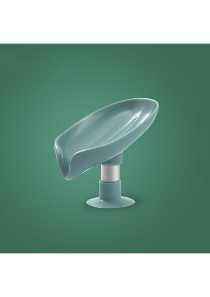 Yeşil Stil 1 Adet Banyo Sabun Kutusu Yaprak Tasarımlı Sabunluk Ücretsiz Delikli Emme Kupası Sabun Rafı (Yurt Dışından)