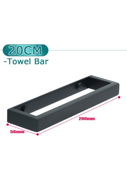 20CM Tarzı Siyah Tuvalet Havlu Askısı Duvara Monte Havlu Rafı Banyo Havlu Askısı 304 Paslanmaz Çelik Havlu Tutucu (Yurt Dışından)