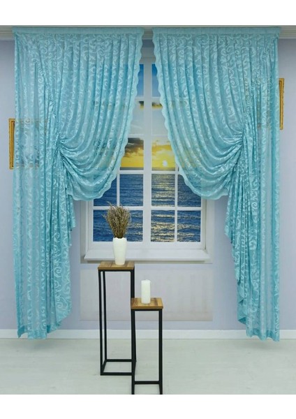 Iki Adet Tül Fon Perde