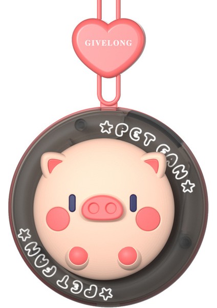 USB Mini Fan Çocuk Karikatür Sevimli Evcil Hayvan Öğrenci Taşınabilir El Açık Yapraksız Asılı Boyun Fanı (Yurt Dışından)
