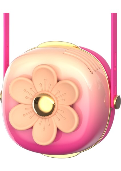Dönen Çiçek Asılı Boyun Fanı Ins Girly Kalp Taşınabilir Tembel Kişi Taşınabilir USB El Küçük Fan (Yurt Dışından)