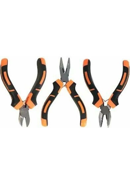 3 Lü Mini Pense Seti Yan Keski Kargaburun Elektrikci Seti Hobi Profesional Kullanım