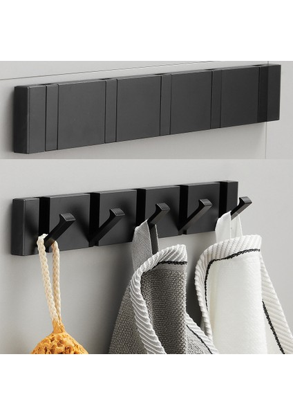 Siyah Altın 4 Kanca(A) Stili Havlu Askısı 2 Yönlü Montaj Duvar Askı Kanca Ceket Elbise Tutucu Katlanır Kanca Banyo Mutfak Yatak Odası Koridor Için (Yurt Dışından) modelleri