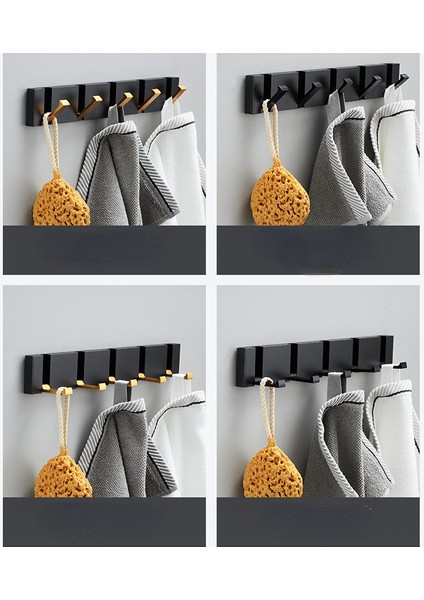 Siyah Altın 4 Kanca(A) Stili Havlu Askısı 2 Yönlü Montaj Duvar Askı Kanca Ceket Elbise Tutucu Katlanır Kanca Banyo Mutfak Yatak Odası Koridor Için (Yurt Dışından) indirimleri