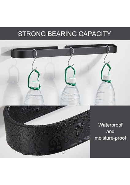 SIYAH-40CM Tarzı Siyah Banyo Havlu Askısı Banyo Havlu Rafı Deliksiz Havlu Askı Rafı Havlu Tutucu Banyo Depolama Rafı EL65B (Yurt Dışından)