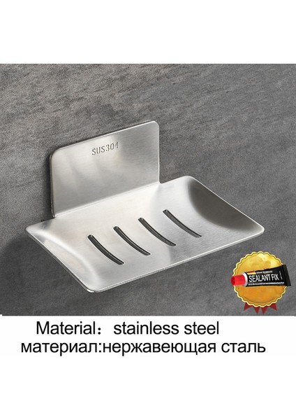 Şerit Cilalı Stil Duvar Monteli Sabunluk Tutucu Mutfak ve Banyo Organizatoru Metal Sabunluk - Matkap Gerektirmez (Yurt Dışından)