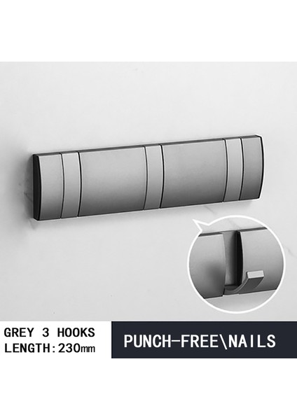 Gri 3 Stili Siyah Altın Cübbe Kanca Katlanır Havlu Askısı Çiviye Gerek Yok Montaj Duvar Kanca Ceket Kıyafet Tutucu Banyo Arka Kapı Kanca (Yurt Dışından)