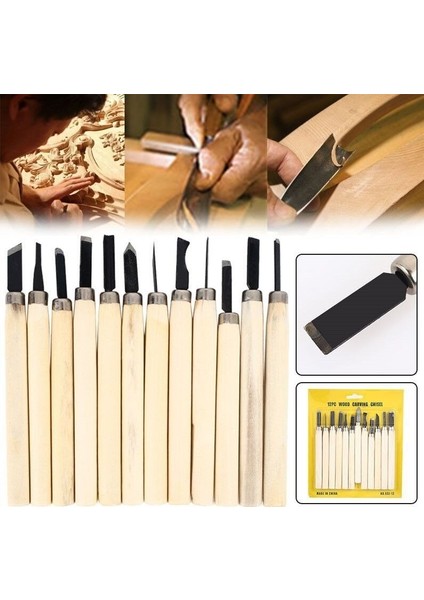 12 Parça Ahşap Oyma Hobi Heykel Set Ağaç Oyma Set Kalem Set Hobi Oyma Bıçakları modelleri