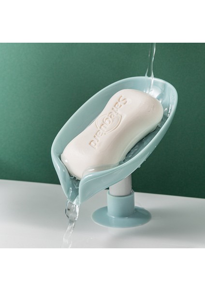 Lacivert Tarzı Yaprak Şekilli Sabun Kutusu Banyo Aksesuarı - Ücretsiz Delikli, Emici Kupalar ile Sabunluk (Yurt Dışından) modelleri