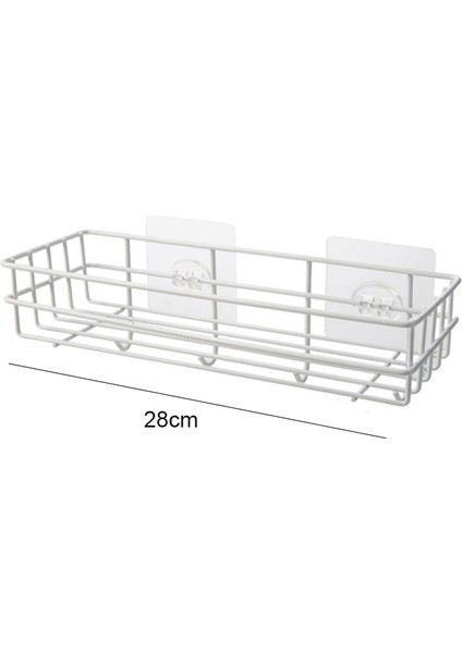 Beyaz 28X10.5X9CM Stili Banyo Rafları Mutfak Organizer Raf Köşe Çerçeve Demir Duş Caddy Depolama Rafı Şampuan Tutucu Banyo Aksesuarları Için (Yurt Dışından)