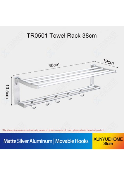 Tr-E-38 Mat Stil Havlu Askılı Katlanabilir Tutacak Duş Askısı Parlak Gümüş Saklama Alüminyum Raf Banyo Aksesuarları (Yurt Dışından)