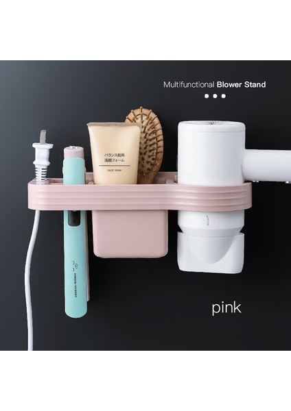 Pembe Bir Stil Banyo Düzenleyici Saklama Rafı Saç Kurutma Makinesi Tutucu Kutusu Curling Demir Rafı- Ev Için Banyo Aksesuarları Seti (Yurt Dışından)