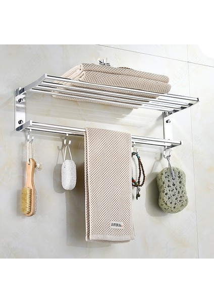 Tr-E-48 Parlak Stil Havlu Askılı Katlanabilir Tutacak Duş Askısı Parlak Gümüş Saklama Alüminyum Raf Banyo Aksesuarları (Yurt Dışından) modelleri