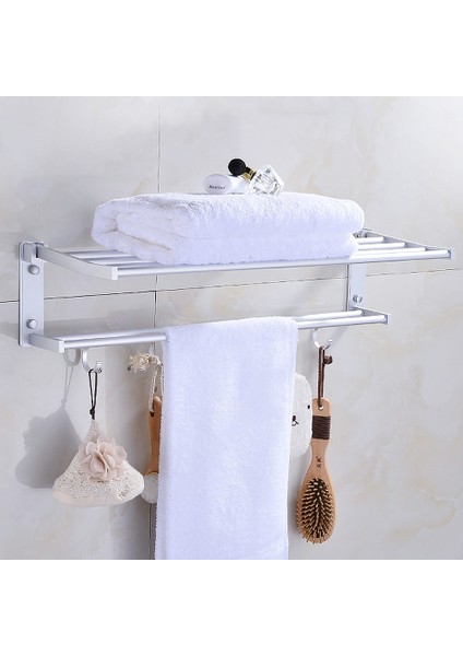 Tr-E-48 Parlak Stil Havlu Askılı Katlanabilir Tutacak Duş Askısı Parlak Gümüş Saklama Alüminyum Raf Banyo Aksesuarları (Yurt Dışından) fırsatları