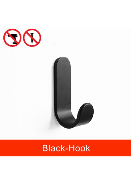 Siyah Kanca Stili Siyah Banyo Havlu Askısı Banyo Havlu Rafı Deliksiz Havlu Askı Rafı Havlu Tutucu Banyo Depolama Rafı EL65B (Yurt Dışından)