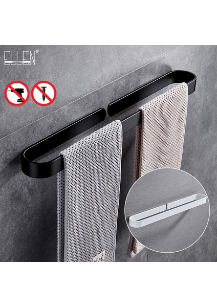 Siyah Kanca Stili Siyah Banyo Havlu Askısı Banyo Havlu Rafı Deliksiz Havlu Askı Rafı Havlu Tutucu Banyo Depolama Rafı EL65B (Yurt Dışından) fırsatları