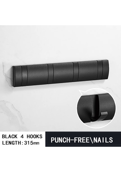 Siyah 4 Tarzı Siyah Altın Cübbe Kanca Katlanır Havlu Askısı Çiviye Gerek Yok Montaj Duvar Kanca Ceket Kıyafet Tutucu Banyo Arka Kapı Kanca (Yurt Dışından)