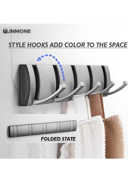 Siyah 4 Tarzı Siyah Altın Cübbe Kanca Katlanır Havlu Askısı Çiviye Gerek Yok Montaj Duvar Kanca Ceket Kıyafet Tutucu Banyo Arka Kapı Kanca (Yurt Dışından) fırsatları