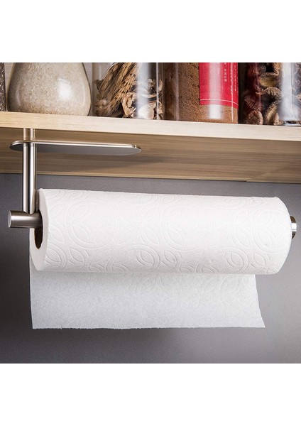 Siyah Stil 2021 Mutfak Banyo Yeni Moda Kendinden Yapışkanlı Kağıt Rulo Tutucu Taşınabilir Kağıt Havlu Rafı Için Mutfak Banyo Gümüş (Yurt Dışından)