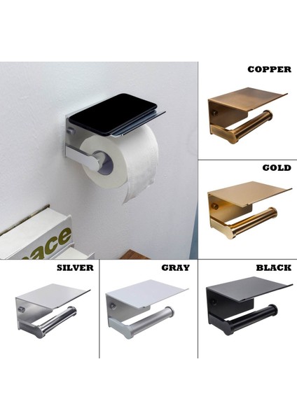 Gümüş Tarzı Banyo Tuvalet Havlu Kağıt Tutucu Telefon Tutucu Duvara Monte Wc Rulo Tutucu Kağıt Tutucu Raf Havlu Askısı Mendil Kutuları Siyah (Yurt Dışından) fiyatları