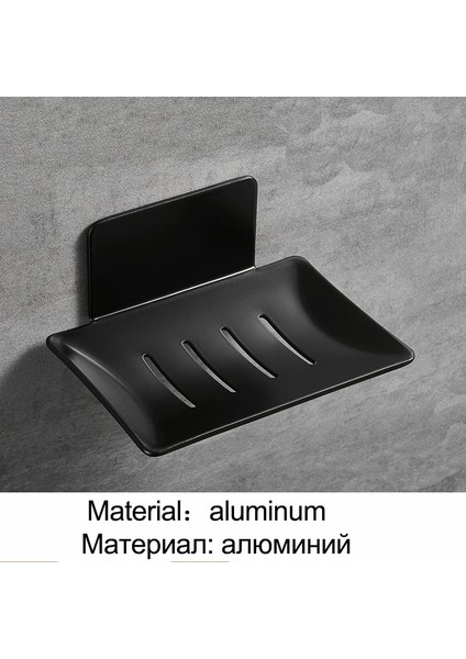 Siyah Renk Stili Duvar Monteli Sabunluk Tutucu Mutfak ve Banyo Organizatoru Metal Sabunluk - Matkap Gerektirmez (Yurt Dışından)