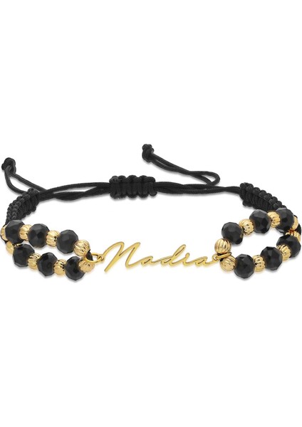 Siyah Halat Isim Küreli Bileklik