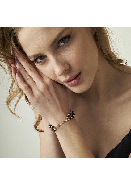 Siyah Halat Isim Küreli Bileklik indirimleri