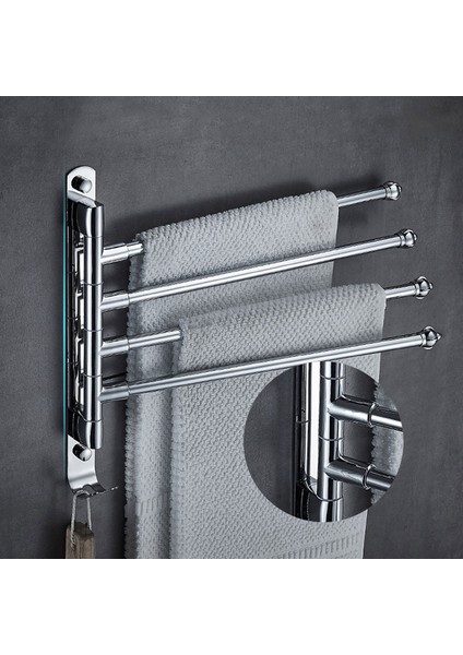 Fırçalanmış Stil Dookole Paslanmaz Çelik Banyo Döner Havlu Askısı, Kanca ile Duvara Monte Tasarruflu Askılık (Yurt Dışından) fırsatları