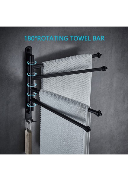 Fırçalanmış Stil Dookole Paslanmaz Çelik Banyo Döner Havlu Askısı, Kanca ile Duvara Monte Tasarruflu Askılık (Yurt Dışından) indirimleri