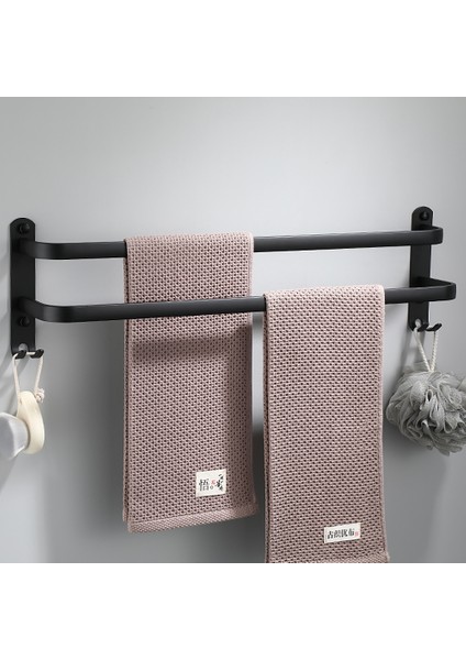 Tb-A-30-1l Stili Havlu Askısı Çoklu Çubuk Tutucu Banyo Aksesuarları Duvar Rayı Organizatör Kanca Askı Alüminyum Depolama Rafı Mat Siyah Shelf (Yurt Dışından)