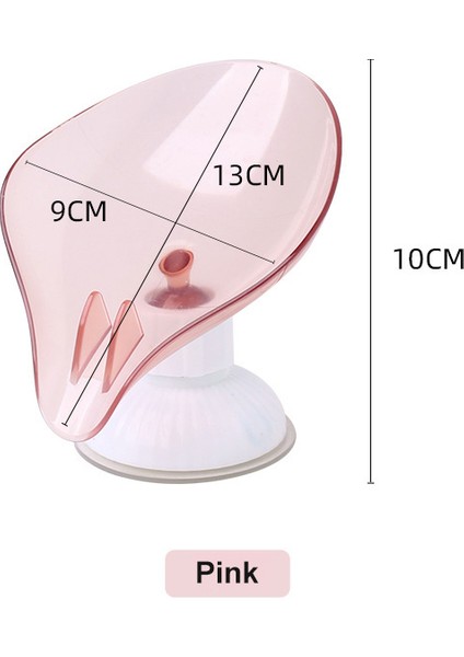 Pembe Stil Yumruk Yok Sabunluk Yaprak Şekilli Sabun Suyu Kutusu Sabun Tutucu Askı Emme Kupası Dönebilen Çok Fonksiyonlu Mutfak Banyo Malzemeleri (Yurt Dışından)