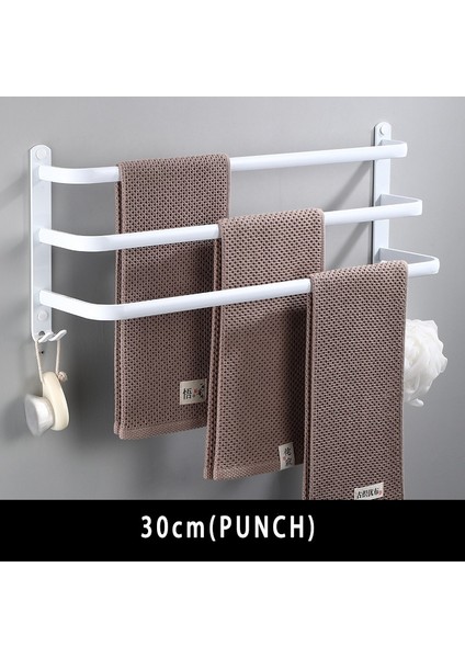 Beyaz Üç 30CM Tarzı Duvara Monteli Havlu Askısı Havlu Rafı Banyo Alanı Alüminyum Moda Beyaz Havlu Askısı Mat Beyaz Havlu Tutucu (Yurt Dışından)