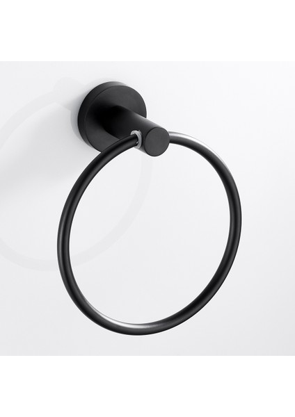 C Yuvarlak Koltuk Siyah Stil Kendi Kendine Yapışan Havlu Halkaları Paslanmaz Çelik Yuvarlak Banyo Havluları Tutucu Duvara Monte El Havlu Rayları Mutfak Banyo Için (Yurt Dışından)