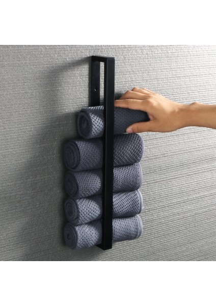 B 40CM Stili Siyah Tuvalet Havlu Askısı Duvara Monte Havlu Rafı Banyo Havlu Askısı 304 Paslanmaz Çelik Havlu Tutucu (Yurt Dışından) fırsatları