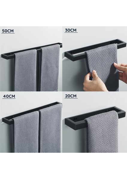 B 40CM Stili Siyah Tuvalet Havlu Askısı Duvara Monte Havlu Rafı Banyo Havlu Askısı 304 Paslanmaz Çelik Havlu Tutucu (Yurt Dışından) indirimleri