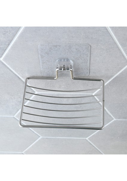 Gümüş Banyo Elek Vantuzlu Sabunluk Kupası Kutusu Sabun Saklama Duş Tepsisi Banyo Aksesuarları (Yurt Dışından) modelleri