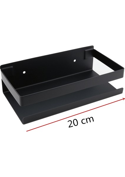 Siyah 20CM Tarzı Banyo Aksesuarları 25 cm Modern Mat Siyah Banyo Köşe Rafları Mutfak Duvar Rafı Duş Şampuan Depolama Rafı (Yurt Dışından)