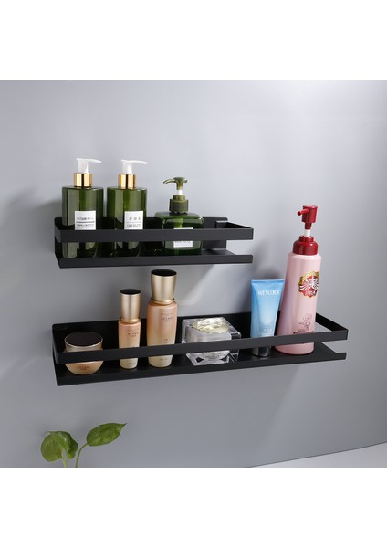 Siyah 20CM Tarzı Banyo Aksesuarları 25 cm Modern Mat Siyah Banyo Köşe Rafları Mutfak Duvar Rafı Duş Şampuan Depolama Rafı (Yurt Dışından) fiyatları